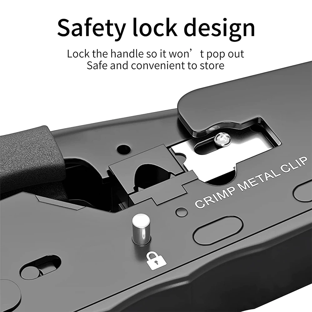 ZoeRax RJ45 Crimp Tool Pass Through Connectors Crimper Cutter Stripper for Cat7 Cat6 Cat8 Cat6a Cat5e Cat5 8P8C Modular Ends