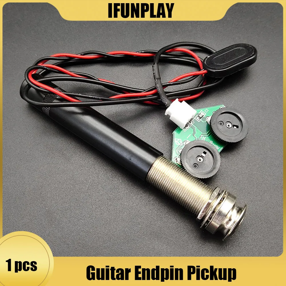 Acoustic Guitar Pickup Endpin Jack Piezo Pickup kit with Volume Tone Control for Acoustic Folk Guitarra