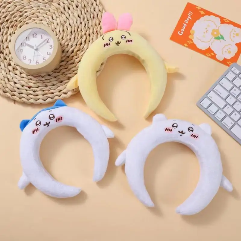

Cute Kawaii Chiikawa hachiware usagi Hairbands Face Wash Hair Accessories Cartoon Plush Sponge Outings Headband Hair Accessories