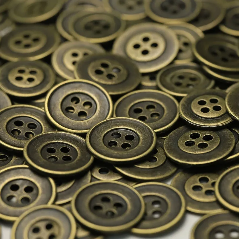 10 Pieces Vintage Style Metal Sewing Buttons in 12mm 15mm 20mm Antique Color 4 Hole Decorative Buttons for Clothing and Crafts view 6
