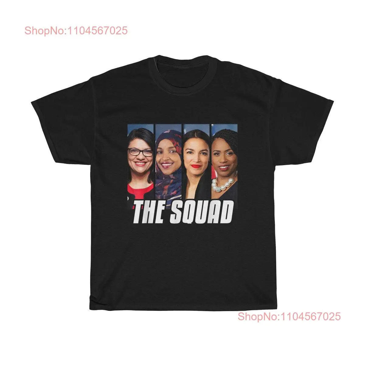 تي شيرت نسائي من Congress AOC Rashida Ayanna Ilhan Pop Art The Squad بأكمام طويلة أو قصيرة #1