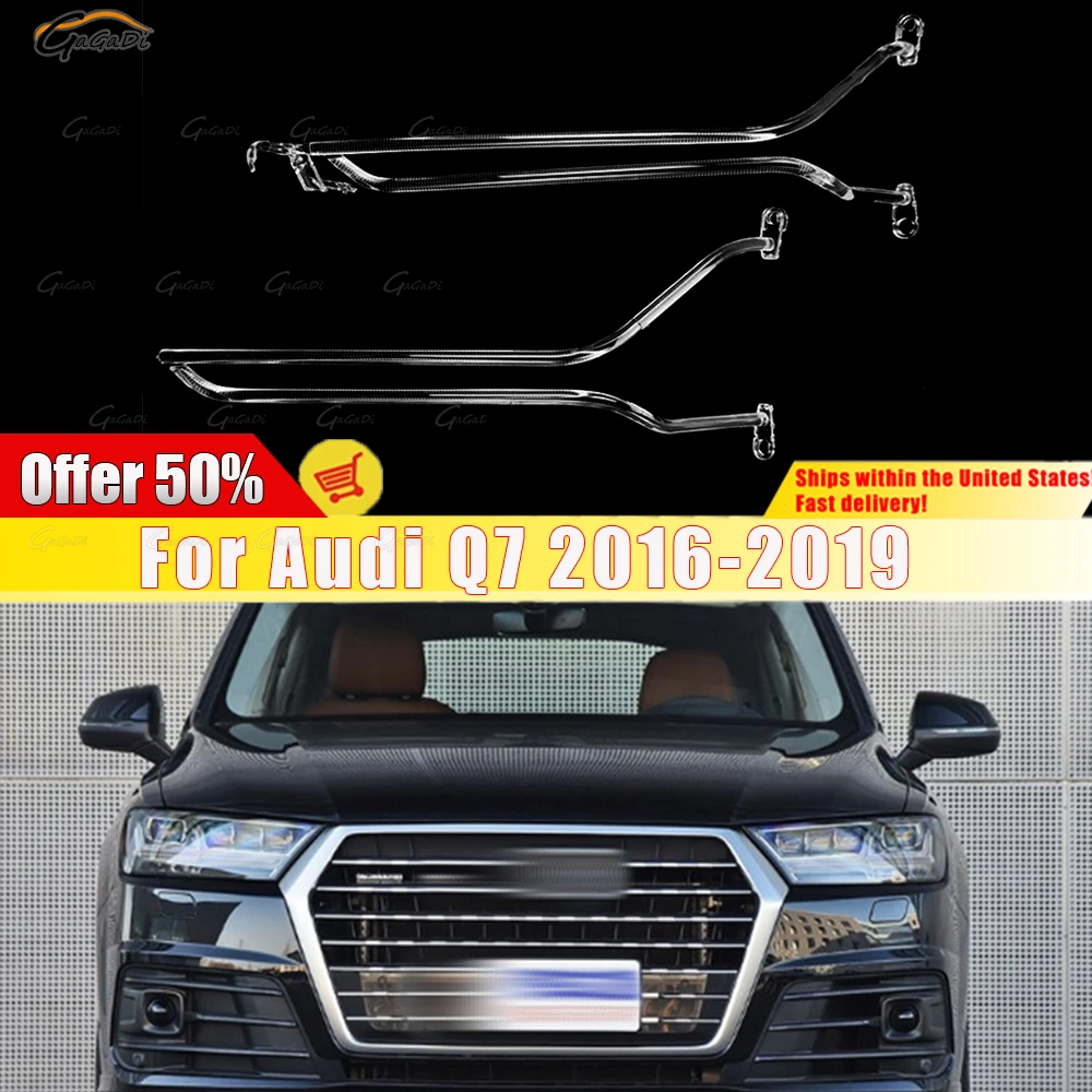 

Автомобильные аксессуары для Audi Q7 2016-2019: белые светящиеся кольца Angel Eyes, световоды для фар, DRL, световодные полосы для фар.