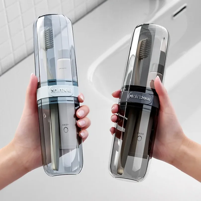 Travel Mouthwash Cup Portable Toothbrush Holder Transparent Wash Set Storage Box Essential Oral Care Kit for Travel and Home