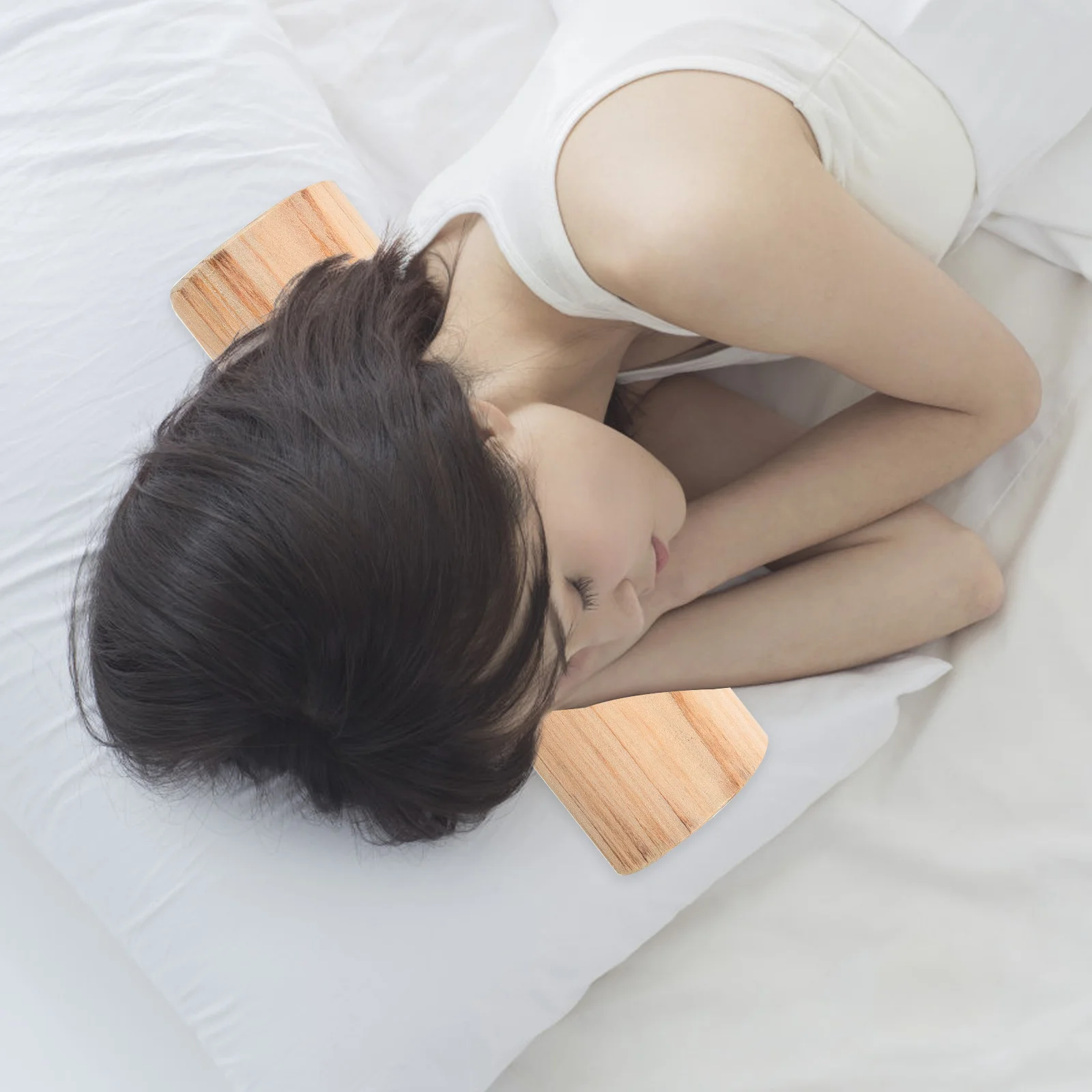 

Wooden Pillow Natural Smooth Cervical Neck Pillow Support Posture Correcting Sauna Steam Room Massage Back Bolster