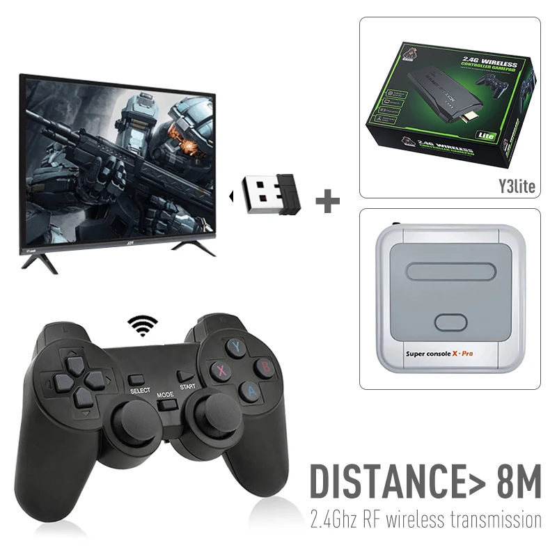 DATA FROG 2 graczy 2.4G bezprzewodowy Gamepad do gry kontroler dla smatfon z androidem Joystick na PC Joypad z konwerter OTG
