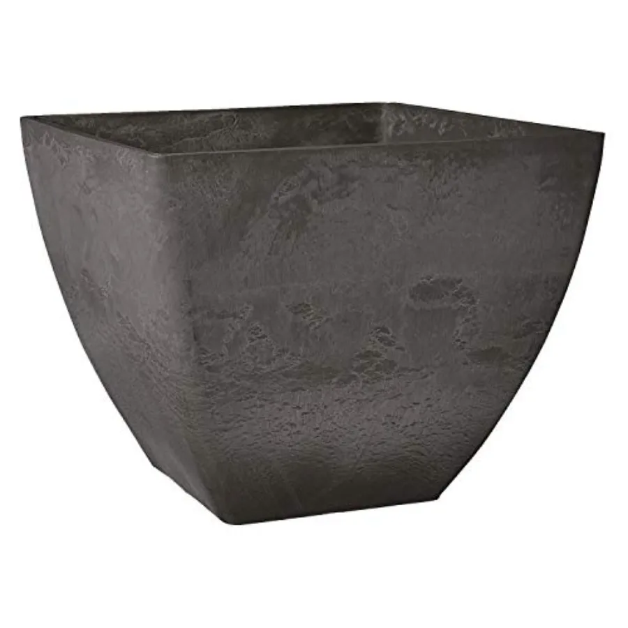 

Квадратный композитный горшок 16x13 дюймов (пластик/камень/дерево) без дренажных отверстий, под сверление, современный, для использования в помещении/на улице, для цветов и растений, размер S