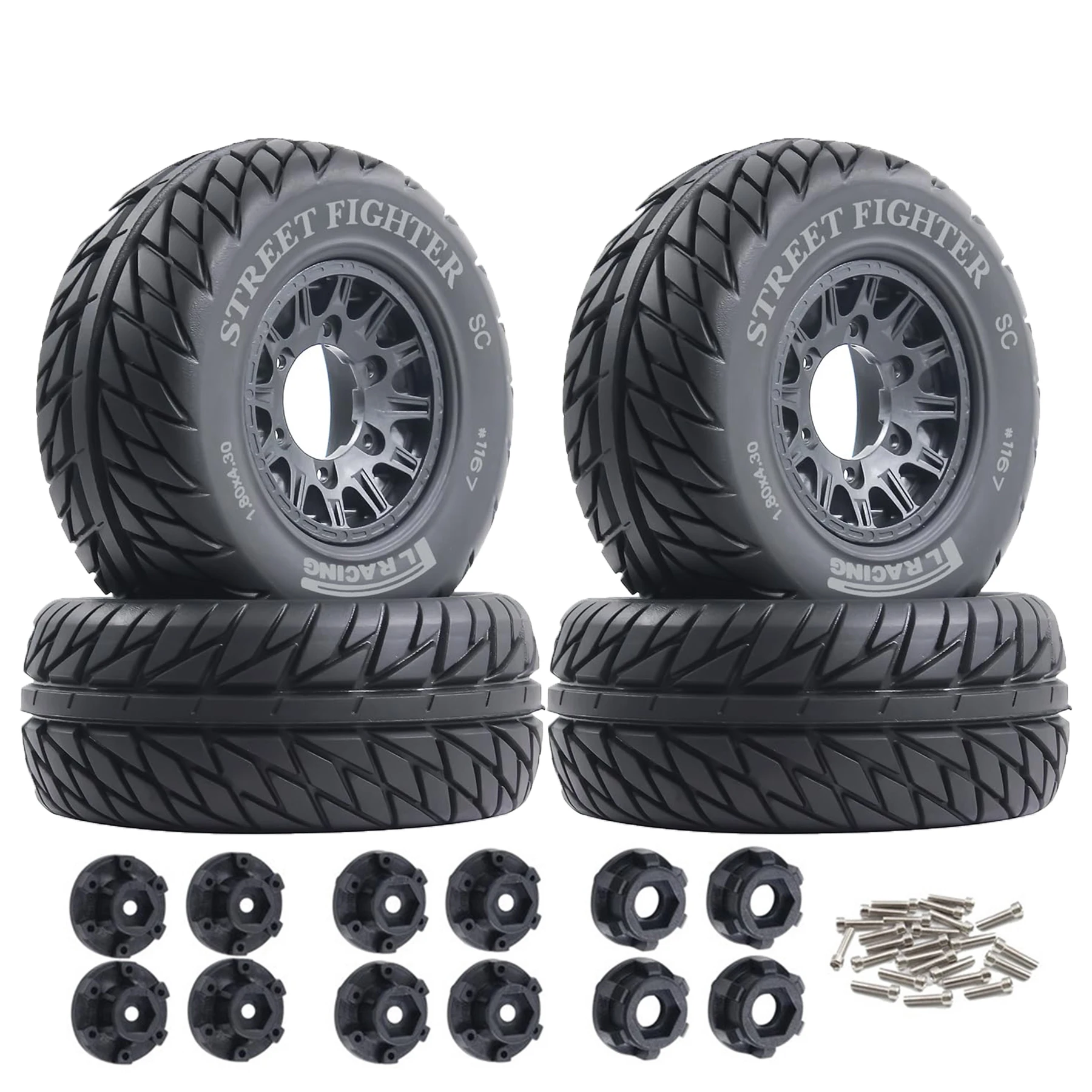 1/10 1/8 RC Truck Tires And Wheels 12mm 14mm 17mm Hex OD 4.45