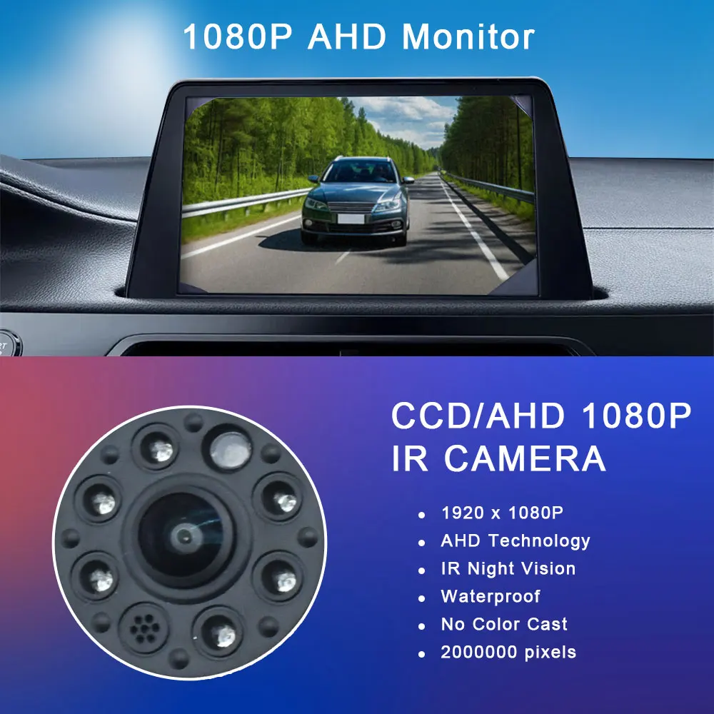 AHD 1080P 155° Roof Top Mount Brake Light Vehicle Car Rear View Camera For Benz Sprinter Vito Viano For VW Crafter T5 Monitor