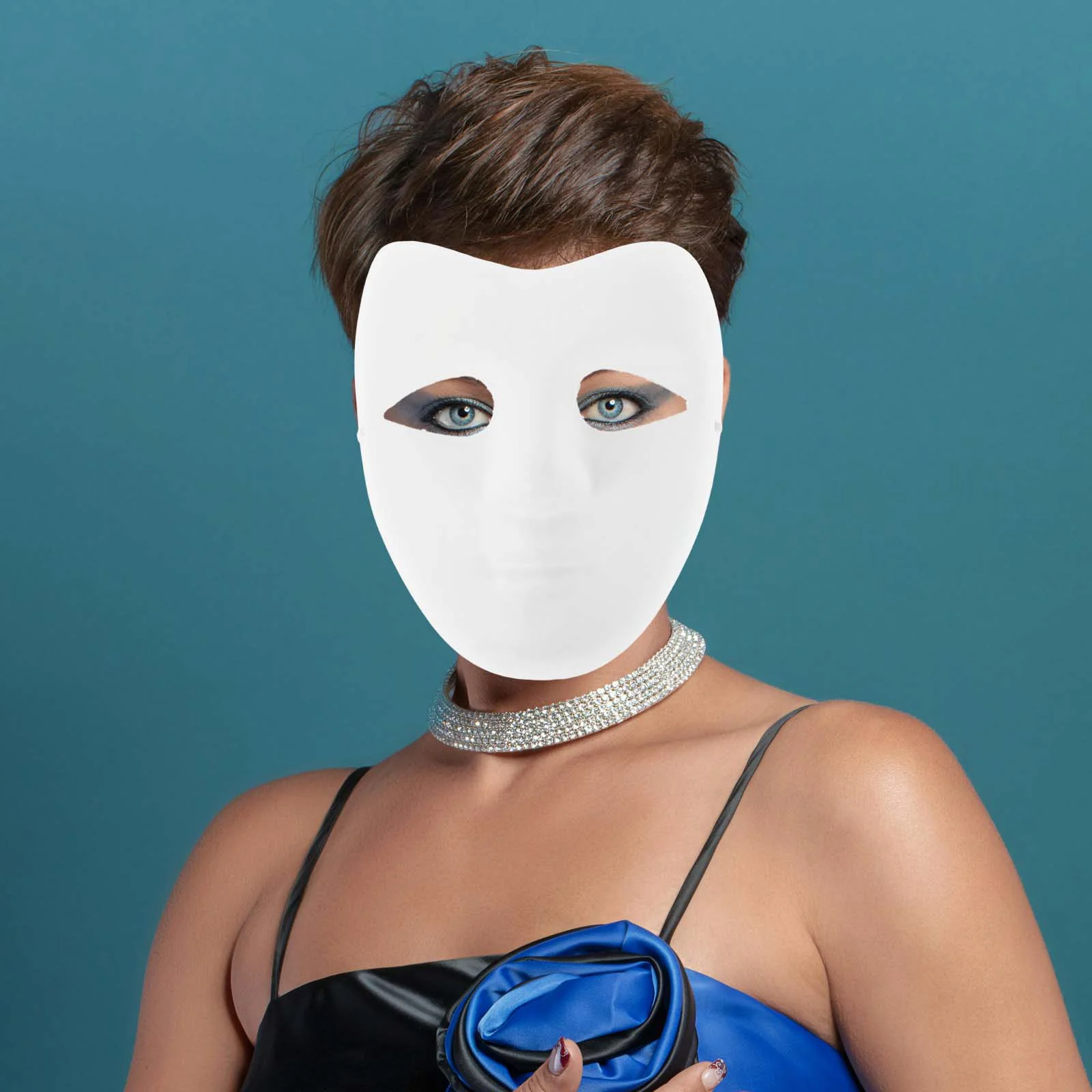 5 Pcs White Paper Mask Halloween DIY Masquerade Paintable Apparel Hand-painted Prom Face Supplies