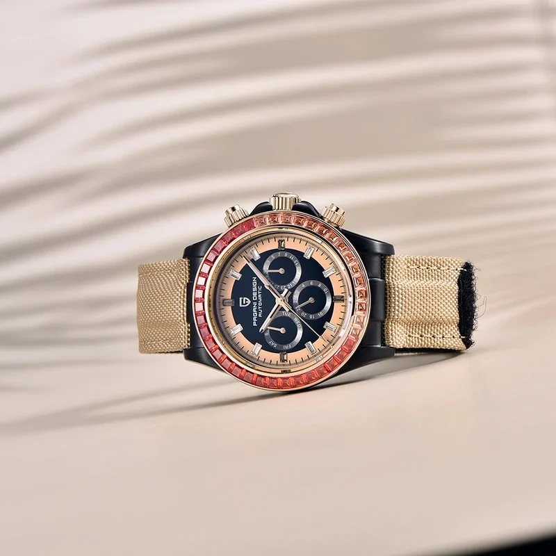 PAGANI DESIGN 40MM Fashion Rainbow Bezel Men Mechanical Watches 100M Waterproof Sapphire Automatic Couple Watch