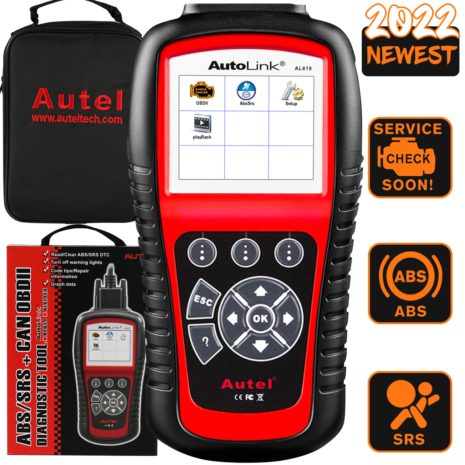 Autel AL619 OBD2 Auto Scanner Diagnostic Tool OBD 2 Car Diagnostic Scanner Automotivo Automotriz Automotive Car Scan Tool