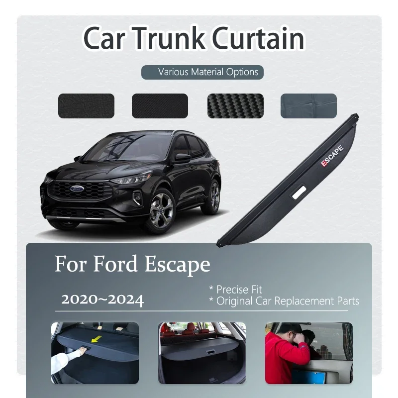 

Car Trunk Luggage Curtain Covers For Ford Escape Kuga 2020~2024 Retractable Storage Trunk Rack Partition Shelter Car Accessories