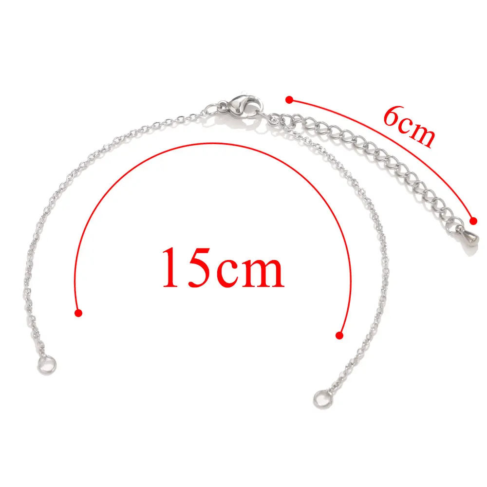 5pcs Stainless Steel Adjustable Bracelet Chains for DIY Jewellery Making
