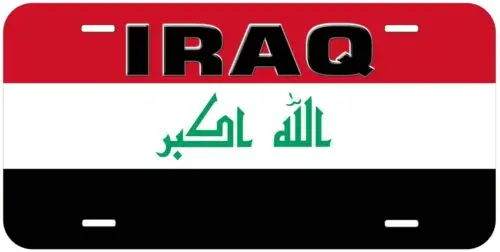 Iraq Flag with Country Name Novelty Car Tag License Plate Aluminum
