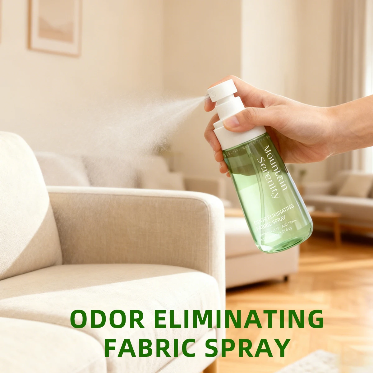 Mountain Woody Scent Fabric Spray Portable  Odor Eliminating Anti Static Softening Long Lasting Fragrance for Clothes and Home