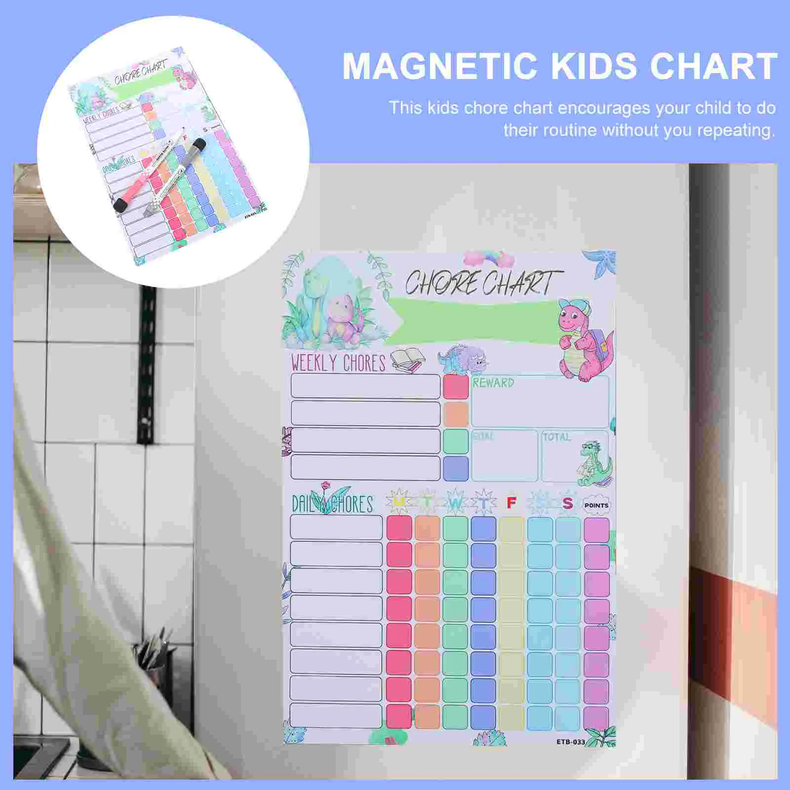 Whiteboard Magnetisch huishoudelijk werk Beloningstafel Kind voor koelkast Grafiek Kinderen Meerdere gedrags thuis Papier Herbruikbaar