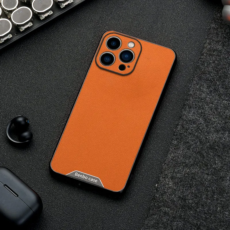 Luxuriöse Benbo-Leder-Handyhülle für iPhone 11 12 13 14 15 16 Plus 17 e Pro Max Air Modische Stoßfeste Rückseite Fundas – Detail 2