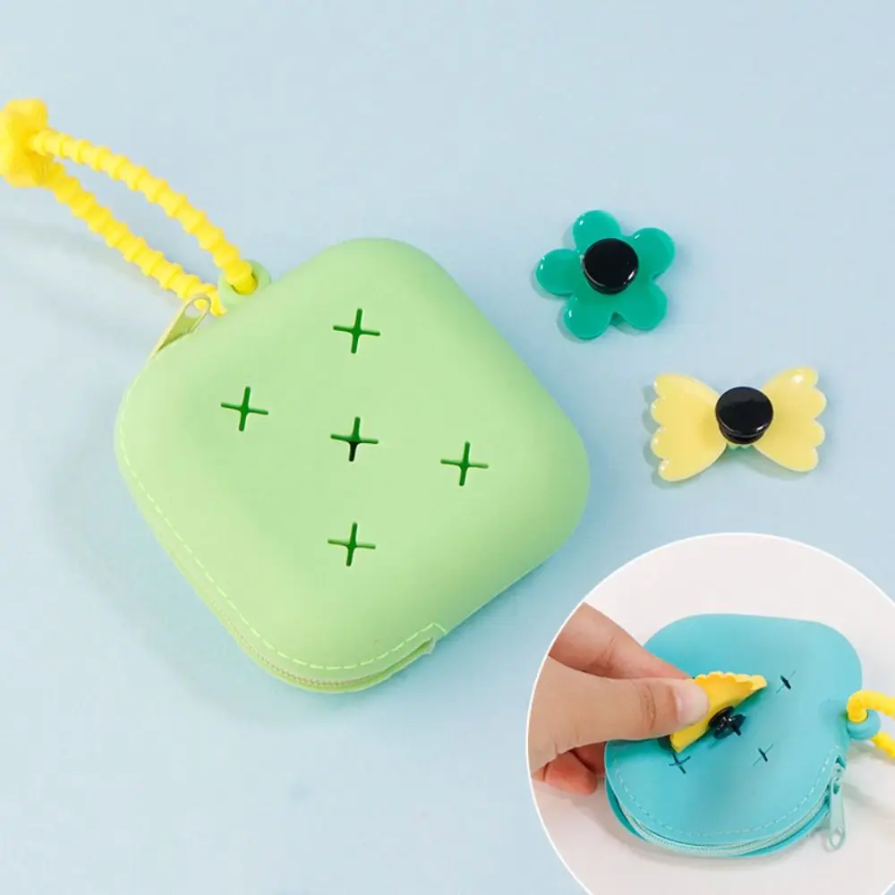 Durable Holes Coin Purse Silicone Zipper Card Holder Money Bag