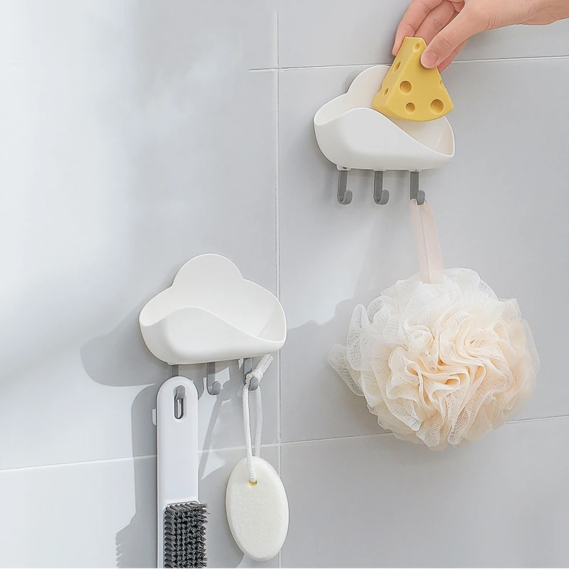 Perforation-free Cloud Hook for Kitchen, Bathroom Hanger, Kitchen Shelf, Sticky Hook Organizer, Storage Rack