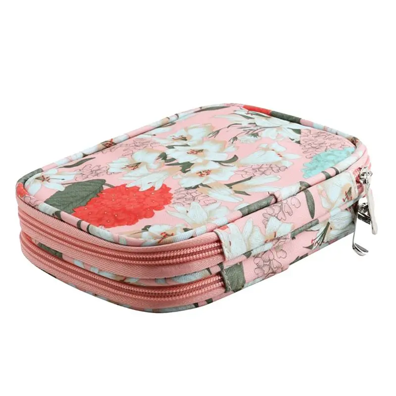 A56K Knitting Needles Case Sewing Organizer Storage Bag for Circular Crochet Hooks Sewing Kit Bag C