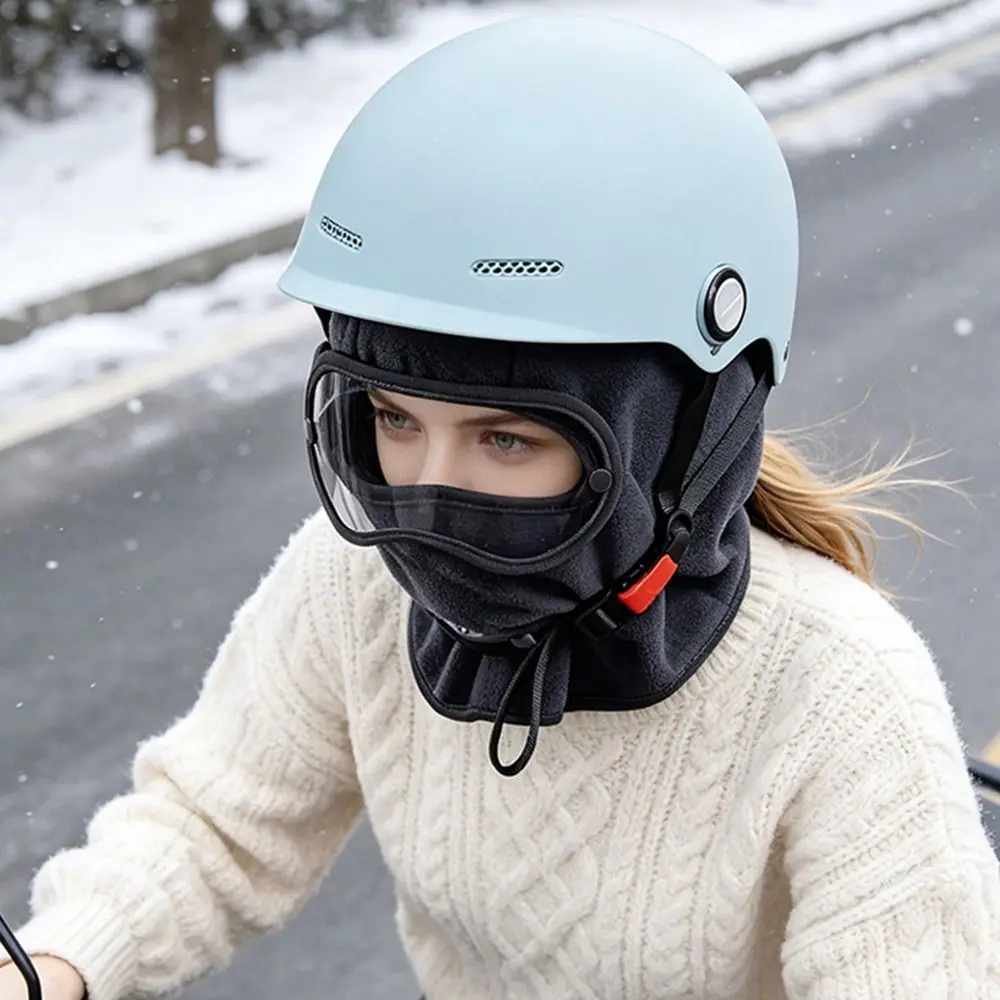 New Fleece Winter Balaclava with Clear Eye Shield Windproof Skiing Masks Warm Lining Full Coverage Full Face Masks Men Women