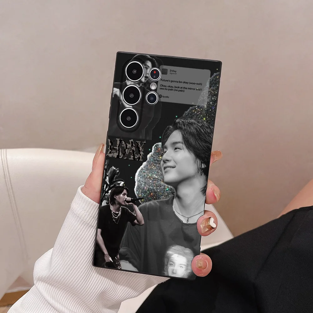 حافظة هاتف Suga Min Y-Yoongi لهاتف سامسونج S series s21 s22 s23 s24 s25 FE Plus Ultra TPU حافظة ناعمة وصديقة للبشرة