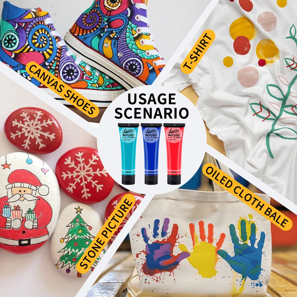 Peinture acrylique pour peinture murale, 30ml, imperméable et résistante au soleil, matériaux de peinture pour étudiants en Art, Textile, Graffiti de bricolage