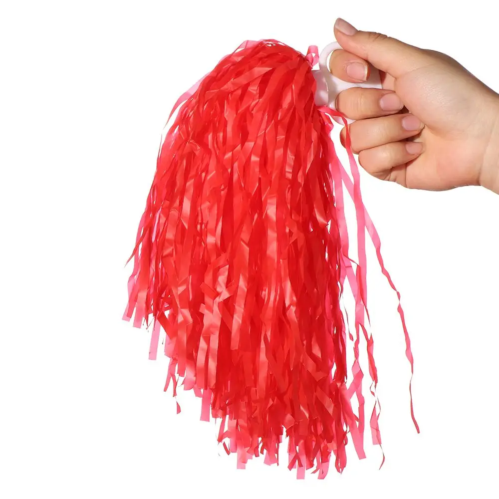 1 paio di pompon Cheerleader con manico a doppio foro concorso Flower Cheerleading tifo Ball Dance Party Decorator forniture per Club