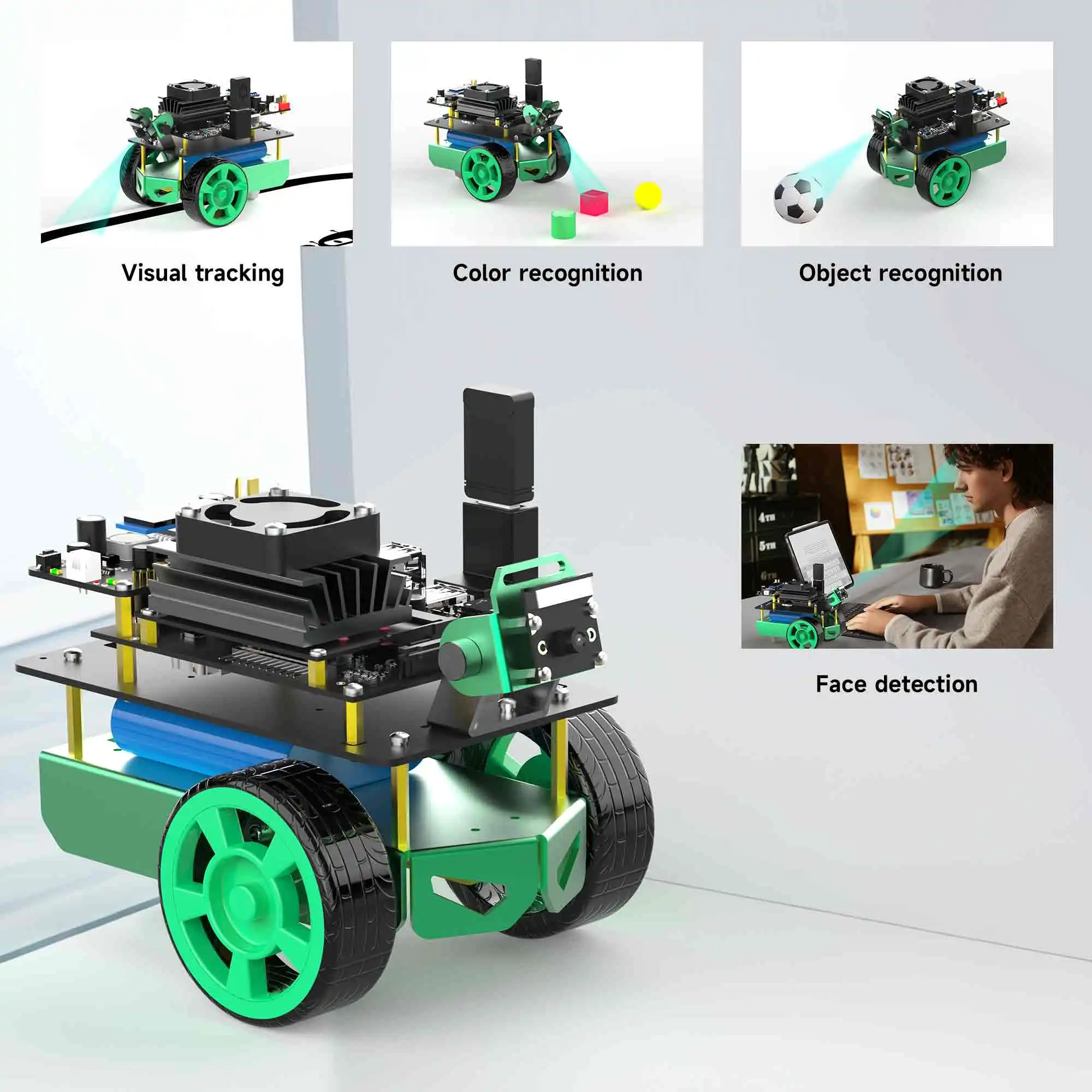 Jetbot MINI AI Visual Car Educational ROS Robot Kit Adopt OpenCV and Python3 Programming Support Autopilot Color Recognition