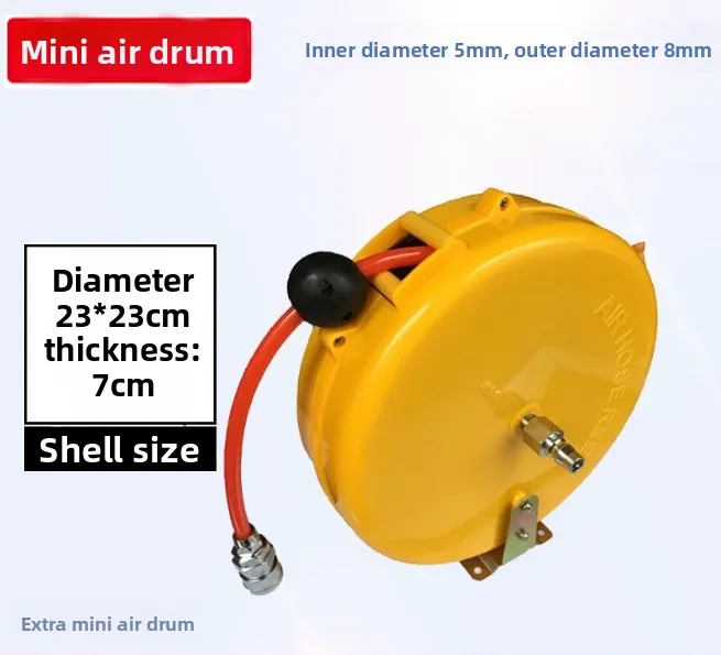 5mmx8mmx8M 6kg/cm² Automatic Retractable Reel Telescopic Air Drum Hose Pneumatic PU Tube Pneumatic Drum Bobbin Winder Scroll