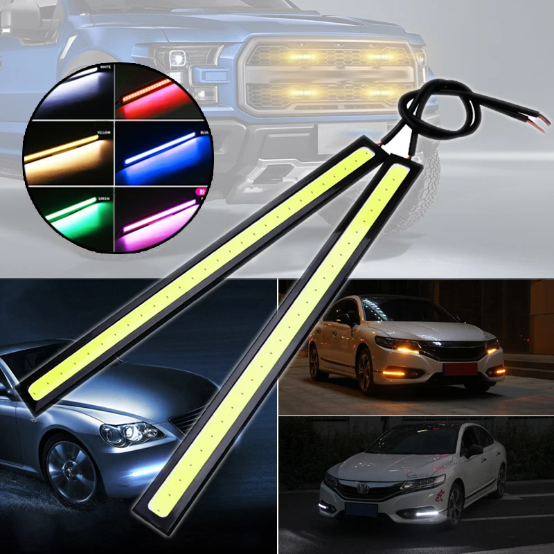 2pcs 17cm Universal Daytime Running Light Car COB DRL LED Strip Light External Lights Auto Waterproof Car Styling Led DRL Lamp