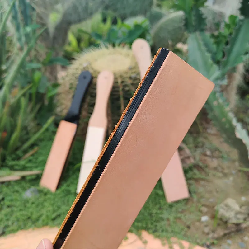Natural Cowhide Sharpen Compound Sharpening Wax Grinding Polishing Paste Honing Strop with Base Leather Machine Knife Sharpener view 3