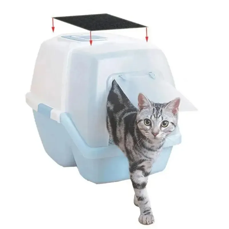 Filtro de repuesto para lavabo de estiércol para gatos, filtro de carbón activado para mascotas, caja de estiércol para gatos, inodoro de fibra de carbón activado de alta adsorción