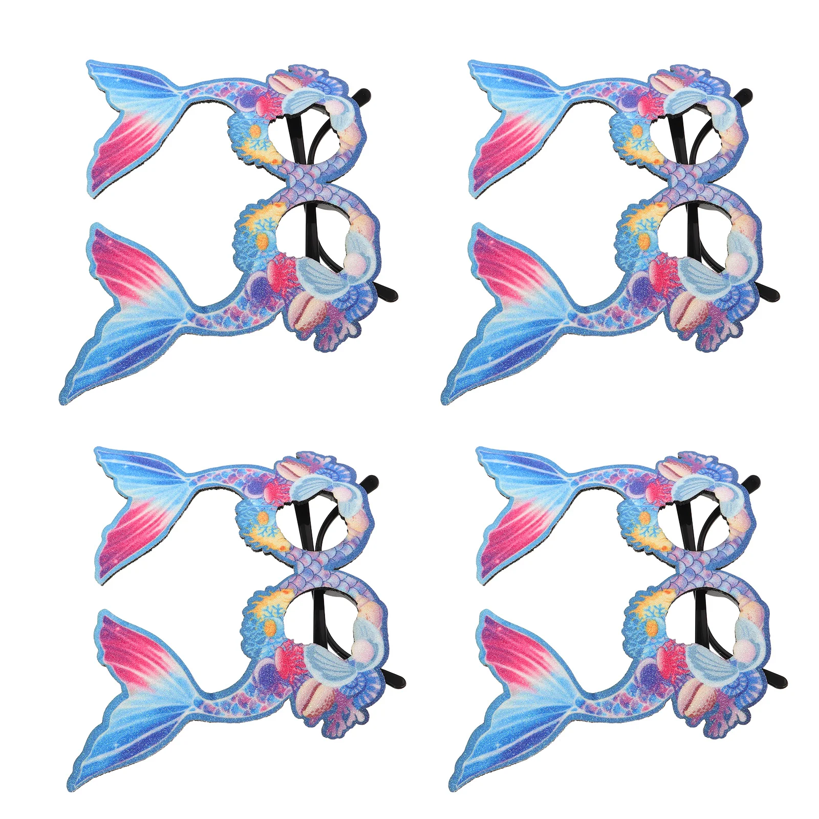 

4Pcs Tropical Party Sunglasses Mermaid Beach Eyewear Summer Ocean Theme Photo Booth Props Birthday Celebration Favors