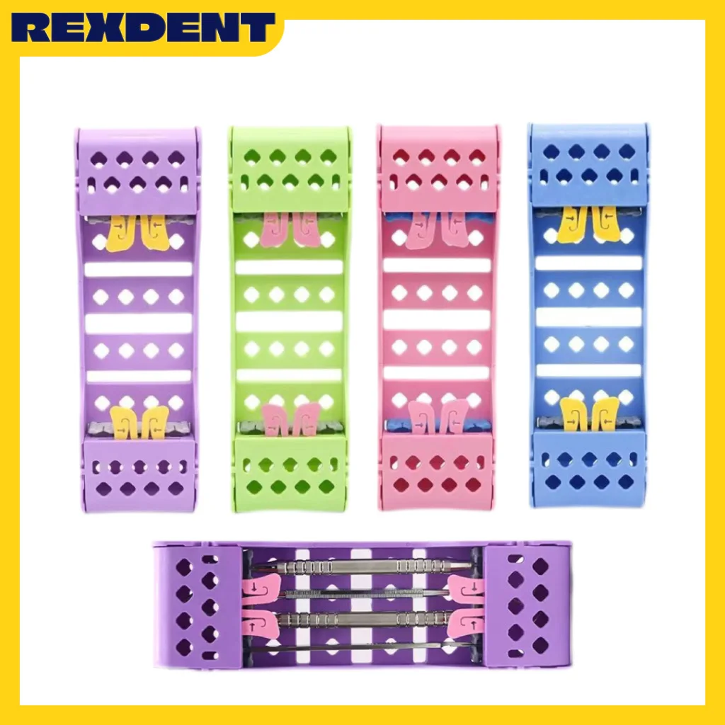 

Dental Instrument Autoclavable Holder 4 slot Sterilization Tray for Composite SpatulasDisinfection Instrument Rack Dental Tool