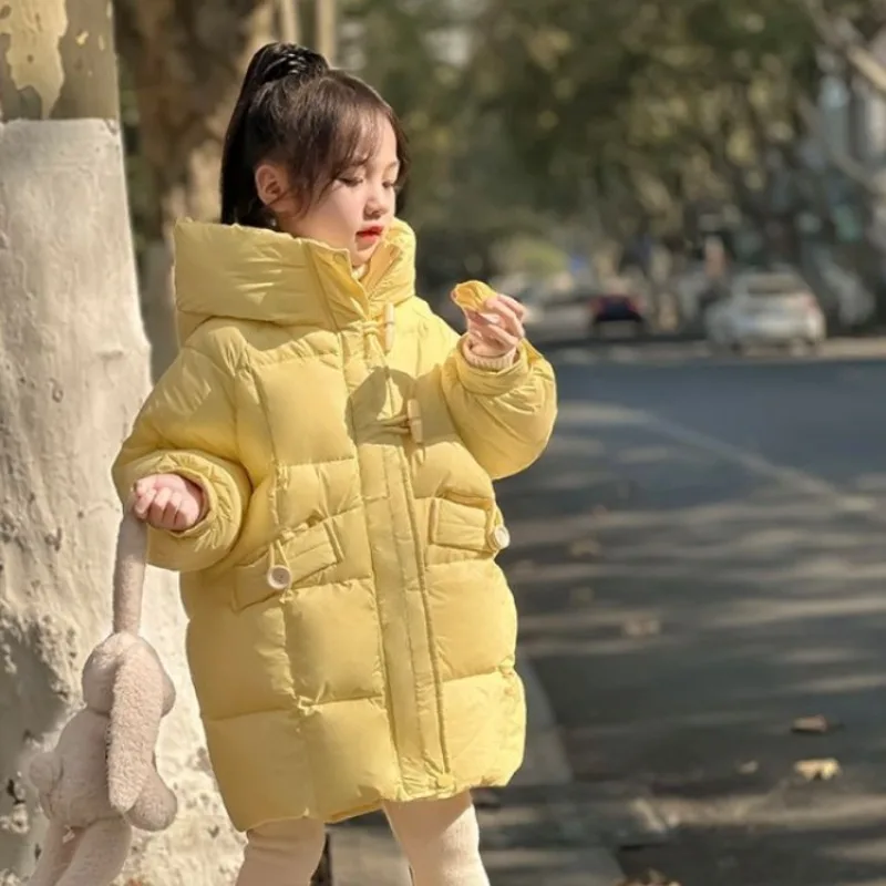 

【2025 New】Adorable Down Jacket for Girls | Mid Length Winter Coat with Trendy Design Children's Outdoor Jacket for Winter 2025