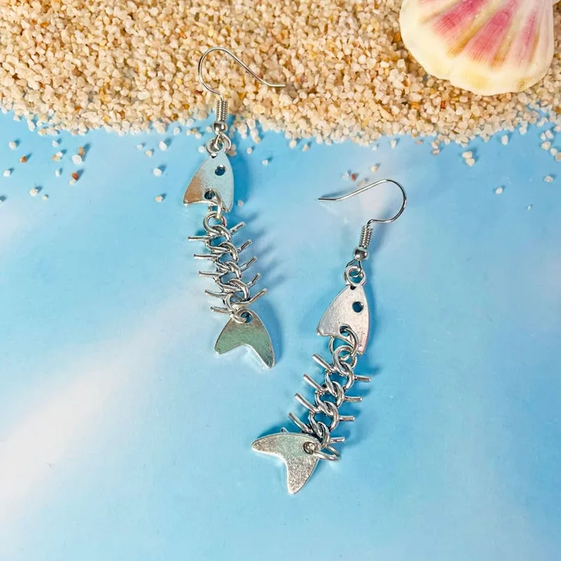 DIY accessories Cross-border new ins style fashion trendy cool fish bone fish bone necklace set, simple personality versatile an
