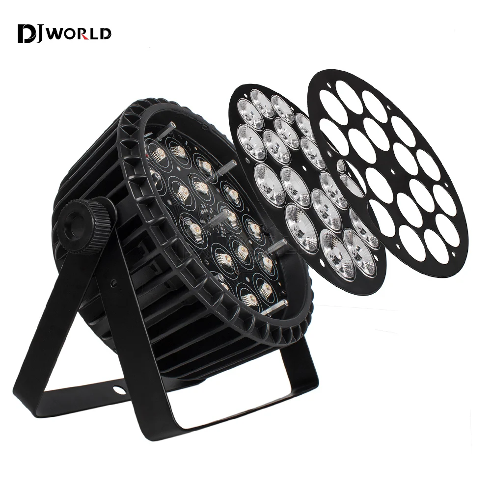 Imagem -03 - Led Flat Par Light Alumínio Dmx Luzes do Palco Equipamento de dj Profissional Disco Luz uv 18x18w Rgbwa 6in 1