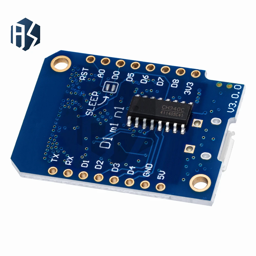 Papan Pengembangan Wemos D1 Mini V3.0.0 ESP8266 – Modul IoT WiFi dengan USB CH340, Flash 4MB UNTUK Arduino