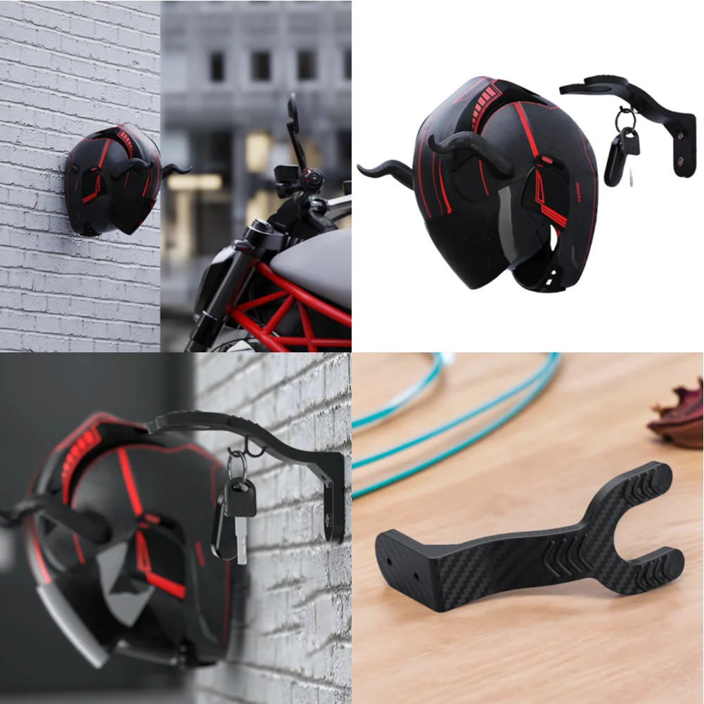 Motorcycle Helmet Hook Racks Kitchen Cabinet Shelf Wall Mount Hooks Electric Bicycle Helmet Rack Wall-Mounted Storage Holder