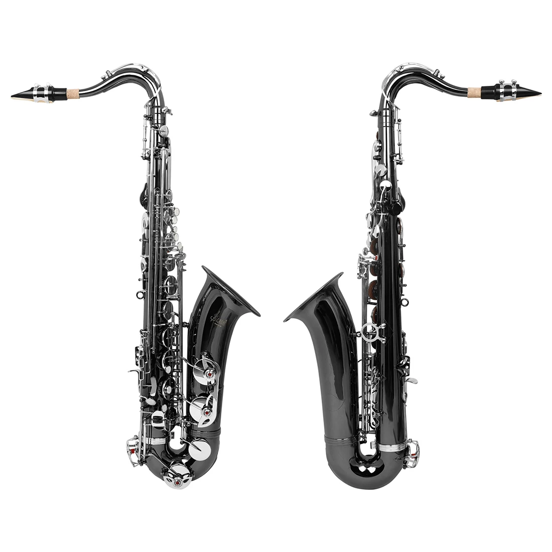 SLADE Brass Body Tenor Saxophone Bb Sax Black Nickel-plated Saxofone Woodwind Instrument with Case Reeds Gloves Accessories