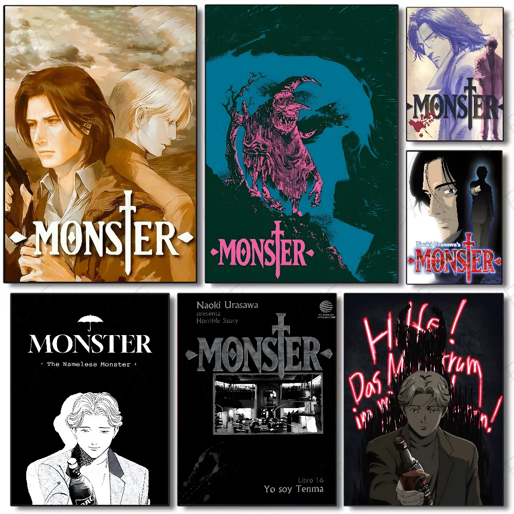 N-Naoki Urasawa S Monster Anime Classic Poster HD art sticky wall waterproof home living room bedroom bar aesthetic decoration