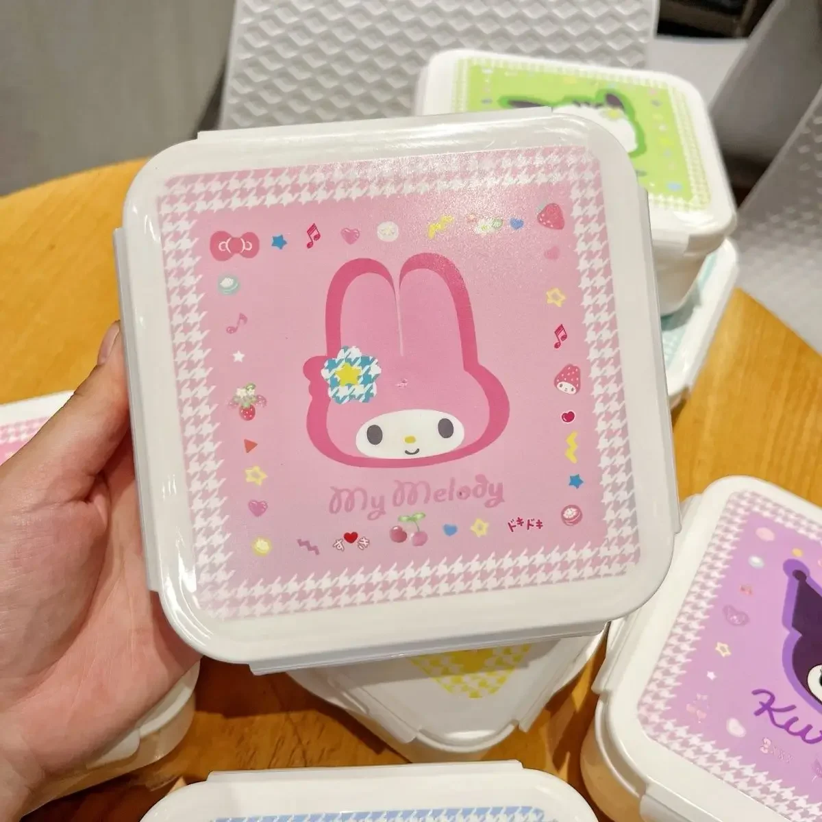 

Sanrio Kuromi Crisper My Melody Bento Box Cinnamoroll Sealed Box Girl Heart Cute Cartoon Anime Food Storage Box Lunch Box Gifts