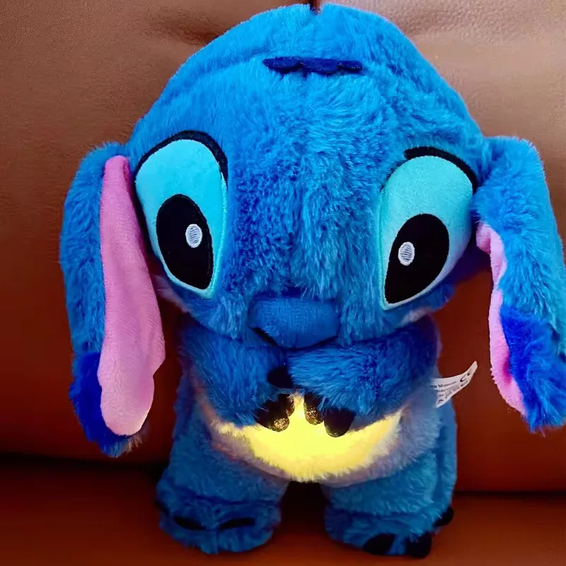 Disney Plush Doll Stitch Music Lights Sleeping Breathing Stitchs Soothing Calm Rest Sleep Playmate Kawaii Child Toy Kids Gift