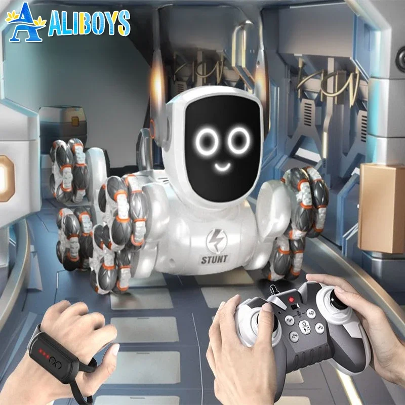

Q193 RC Robot Dog Intelligent Voice Command Mechanical Pet Gesture Induction Rotation Deformation Stunt Animal Kid Xmas Gifts