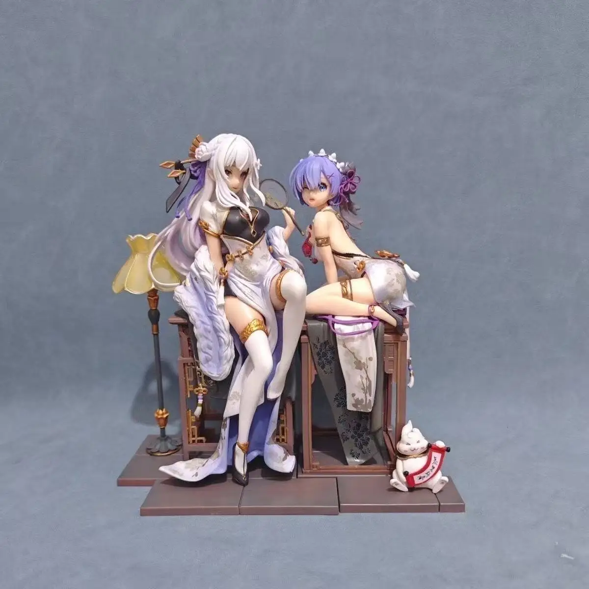 

Re:Zero - Starting Life In Another World Rem Emilia Model Anime Figure Cheongsam Style Collection Toys Ornament Christmas Gifts