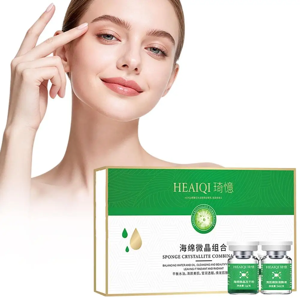 Microneedle Facial Set Sponge Kit Deep Pore Cleansing Brightening Freeze Dried Powder Collagen Regeneration