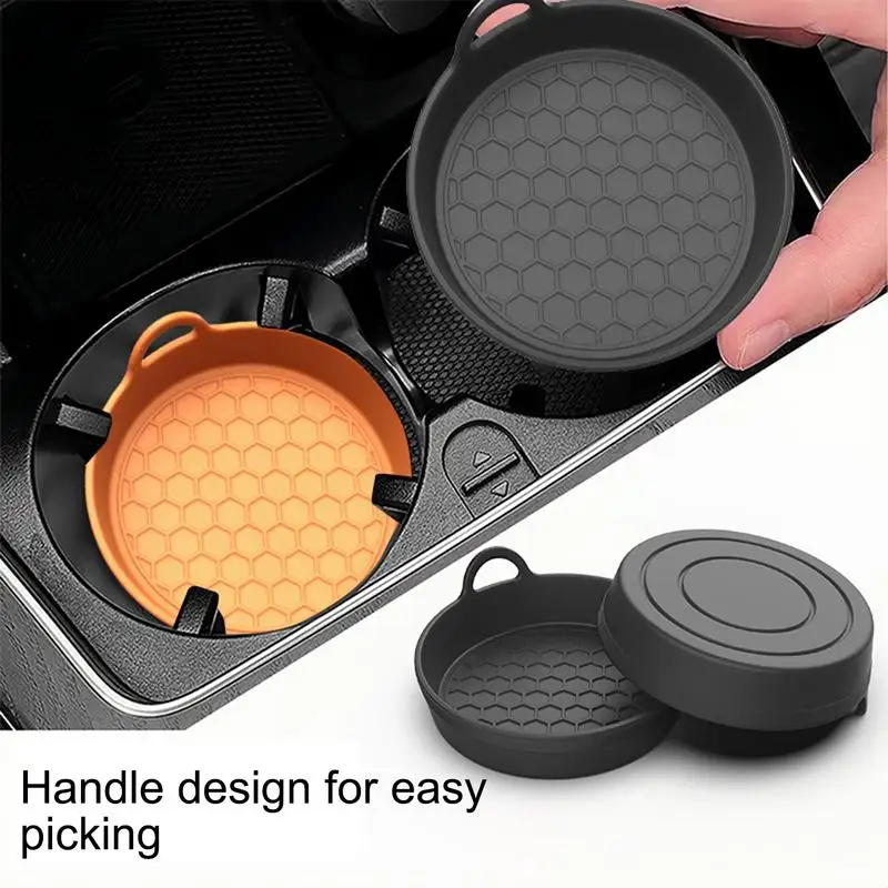 

Car Cup Coasters Non-Slip Silicone 2 Pieces Car Cup Holder Insert Stylish Automobile Interior Sets For Center Console Dashboard