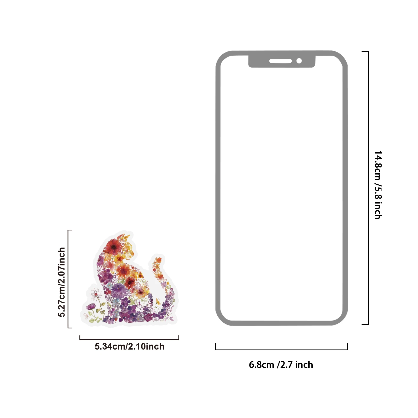 Etori Life Colorful Cat Lace Sticker Pack 15Pcs Simple Journal Collage Materials for Laptops, Phone Stickers, Luggage, Office Decoration Accessories, Handmade Scrapbooking Supplies, Gift Box Packaging, Vintage Party, DIY Diary, Pencil Case, Student Gift Paper Bags, Back-To-School Season, Children's Stationery Stickers