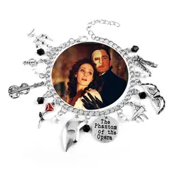 The Phantom Of The Opera Bracelets Mask Dance Guitar Charm Classic Bracelets For Women Fashion Jewelry chram Bangle lovers Gift